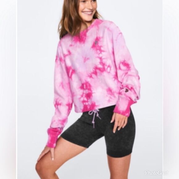 Victoria’s Secret Tie Dye Pink Crewneck Sweatshirt (no drawstring included) - Picture 2 of 9